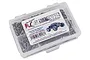 RC Screwz stainless steel screw kit for Arrma Nero Big Rock in a clear plastic compartment box.