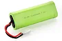 A light green 7.2V 4200mAh NiMH battery pack with red and black wires and a white Tamiya connector against a white background.