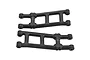 Two black RPM rear lower suspension arms for RC vehicles, shown from a top-down perspective against a white background.