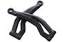 Two black plastic rear upper suspension arms for Xinlehong Challenger 9115 RC car, shown overlapping against a white background.