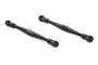 Two black plastic RC suspension linkages with ball joints at each end, shown against a white background.