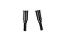Two black metal front wheel axles for Xinlehong Challenger 9115 RC car, shown against a plain white background.