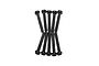A set of ten black metal coarse thread binder head screws arranged in two rows of five on a white background.