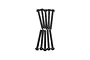 A set of ten black metal binder head screws with coarse threads arranged in two rows against a white background.