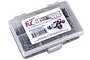 RC Screwz stainless steel screw kit for HPI E-Firestorm in a clear plastic compartment box with a branded label.