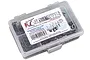 RC Screwz stainless steel screw kit for Tamiya 1/14 Flatbed Trailer in a clear plastic storage box.