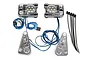 Traxxas TRX-4 LED light kit including two rectangular front light housings, two triangular rear light housings, wiring, and black zip ties.