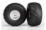 Traxxas 2.8" Terra Groove Tyres on Satin chrome Rims - Glued Wheels 2Pcs 3665