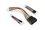 Three Traxxas iD LiPo battery balance adapter cables with white plastic connectors and multi-coloured wires on a white background.