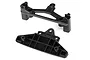 Traxxas 4-Tec 2.0 front upper and lower bumper spare parts in black plastic.