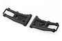 Two black plastic front suspension arms for a Traxxas 4-Tec 2.0 RC car, shown from an overhead angle against a white background.