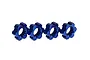 Four blue anodized aluminium 24mm wheel hex adapters for Traxxas X-Maxx RC trucks, arranged in a row against a white background.