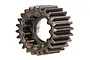 A close-up studio shot of a 24-tooth steel spur gear for a Traxxas TRX-4 RC vehicle, showing the gear teeth and central splined hole.