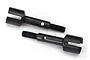 Two black steel drive axles for Traxxas 4-Tec 2.0 RC cars, shown against a plain white background.