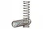 Two Traxxas TRX-4 rear shock springs with a green stripe identifier, shown against a white background.