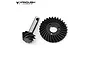 Vanquish Products AR44 30T/8T bevel gear set featuring a black pinion gear and a larger black ring gear on a white background.