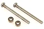 Two stainless steel steering posts and two ball bearings for an RC car upgrade kit.