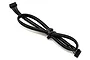 A black Hobbywing sensor lead for RC ESCs, featuring a 6-pin connector on each end and a looped cable design.