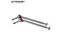 Two Vanquish Products VVD V1-HD universal drive shafts for RC vehicles, featuring silver steel shafts and red anodized collars.