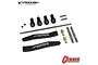 Vanquish Products Yeti Currie Anti Rock V2 Sway Bar set including black aluminium arms, sway bar rod, rod ends, and mounting hardware.