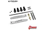 Vanquish Products Yeti Currie Anti Rock V2 sway bar set including silver aluminium arms, steel sway bar, rod ends, and mounting hardware.