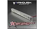 A silver Vanquish Rigid Industries 5-inch LED light bar on a metallic background with company logos.