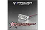 A silver 1-inch Rigid Industries LED light bar by Vanquish Products on a brushed metal background.