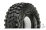 A close-up studio shot of a Pro-Line 1.9-inch BFGoodrich Krawler T/A rock crawler tyre showing the aggressive tread pattern and sidewall branding.