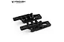 Two black anodized aluminium differential trusses for RC vehicles by Vanquish Products, shown against a white background.