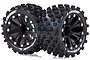 Louise 2.8" ST-Rock Tyres on Black Spoke Rims - Glued Truck Wheels w/ Foam 2Pcs L-T3273BH