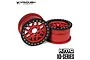 Vanquish Red Aluminium 1.9" KMC XD229 Rims 2Pcs w/ Black Beadlock Rings VPS07734