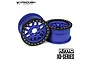 Vanquish Blue Aluminium 1.9" KMC XD229 Rims 2Pcs w/ Black Beadlock Rings VPS07733