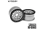 Vanquish Silver Aluminium 1.9" KMC XD229 Rims 2Pcs w/ Black Beadlock Rings VPS07731