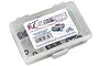 RC Screwz rubber shielded bearing kit for Traxxas Slash 2wd RTR in a clear plastic storage box with a product label.