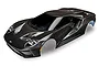 A pre-painted grey Ford GT RC car body shell for a 1/10 scale model, shown from a high-angle front three-quarter view.