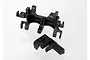 Two black plastic Traxxas rear suspension mounts for the Funny Car model, shown against a plain white background.