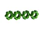 Four green anodized aluminium wheel hex adapters for Traxxas X-Maxx RC cars, arranged in a row against a white background.