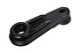 A black plastic steering servo horn for a Traxxas TRX-4 RC vehicle, shown from an angled top-down perspective.