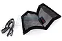 Outerwears black mesh flywheel cover for Zenoah G320 engine with included adhesive Velcro strips on a white background.