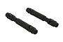 Two black ARRMA front complete driveshafts for RC vehicles, shown from an isometric angle against a white background.