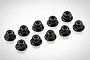 HSP 4mm Black Steel Flanged Serrated Nyloc Wheel Nuts 10Pcs 14598A
