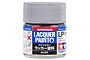 A 10ml glass jar of Tamiya LP-11 Silver Lacquer Paint with a silver screw-top lid, isolated against a white background.