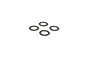 Four small, flat, circular metal washers arranged in a diamond pattern against a white background.