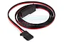 A Futaba J-style servo extension lead coiled on a white background.