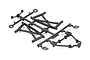 ARRMA Body Mount Set on a plastic parts tree, showing various black molded plastic components for RC car body mounting.