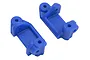 Two blue RPM RC caster blocks for Traxxas vehicles, shown from an angled top-down perspective against a white background.