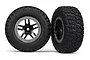 Traxxas 2.2/3.0" BFGoodrich Mud Terrain T/A KM2 Tyres on Black/Satin Chrome Split-Spoke Rims - Glued Wheels 2Pcs 5885