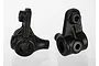 A pair of black plastic steering hubs for Traxxas RC vehicles, one marked with an R for right side.