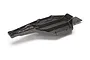 A grey Traxxas Slash Low CG chassis main tub viewed from a high angle against a white background.