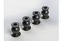 Four black metal pivot balls for ARRMA RC vehicles arranged in a diagonal line against a white background.